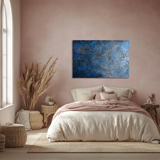 Blue waves 80x120x2 cm