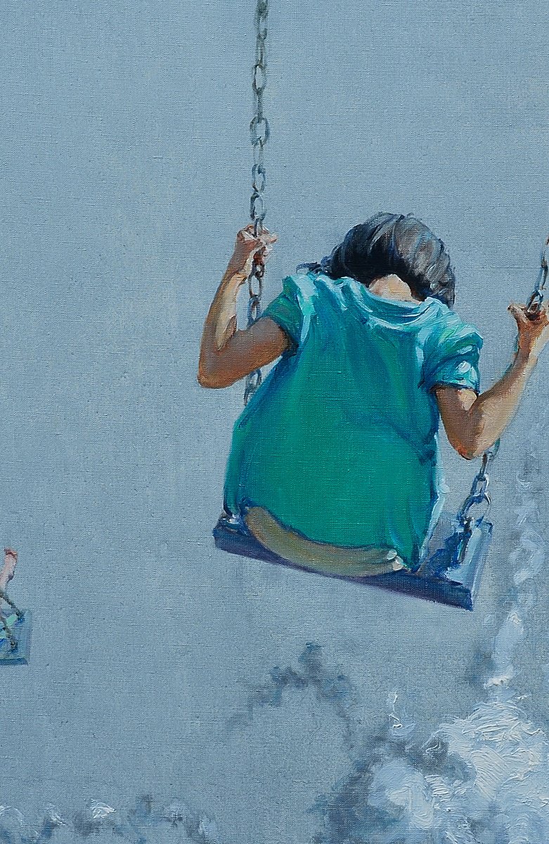 Urban And Pop Portrait Giclee Print By Oleg Kateryniuk, 20 X 28", Aerial Skating, Original Artwork