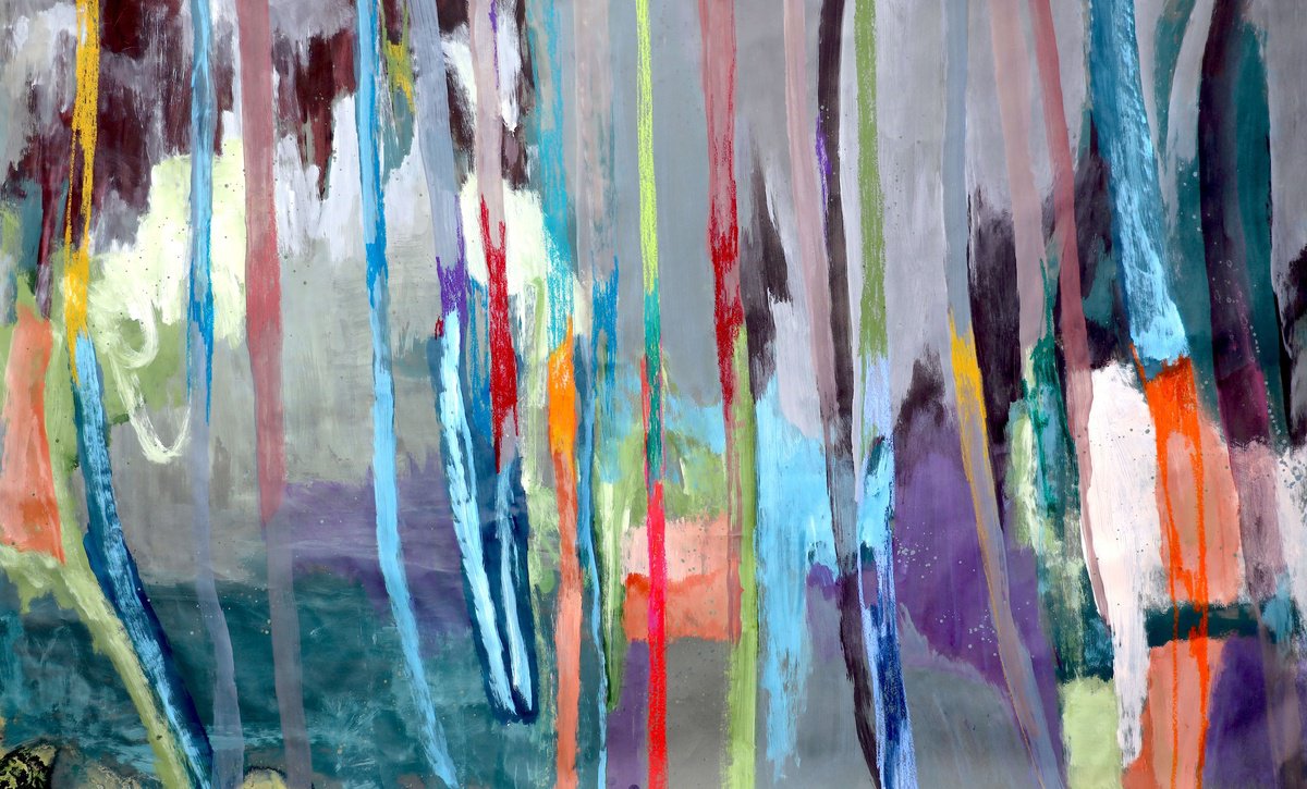 Impressionistic Painting , Abstract Forest- I Will Follow You By Poovi Art, 75 X 47, Artwork For Sale On Artfinder
