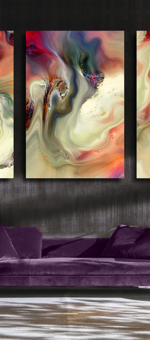 Tropiezos IX/XL large triptych set of 3 panels by Javier Diaz