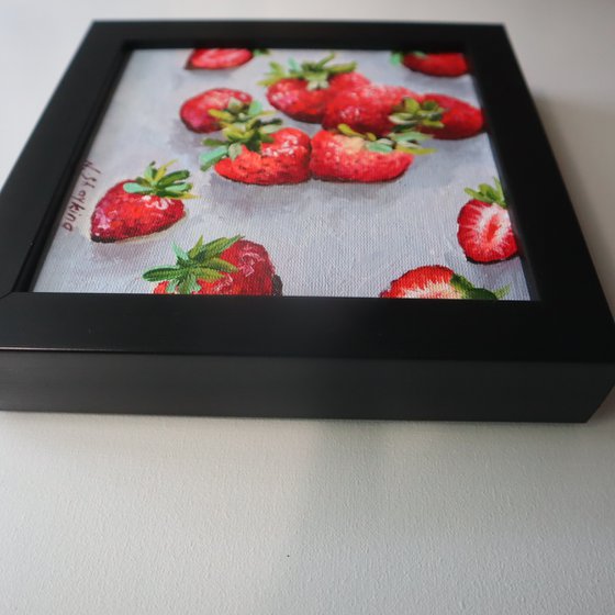 Strawberries painting frame