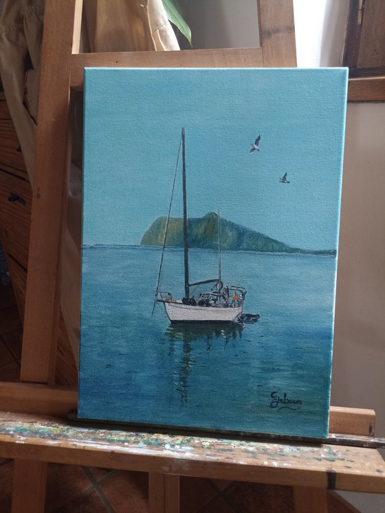Boat and mountain