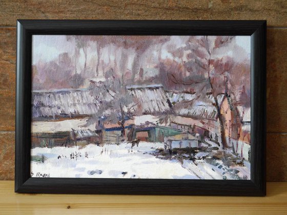 A view from window, winter (framed)