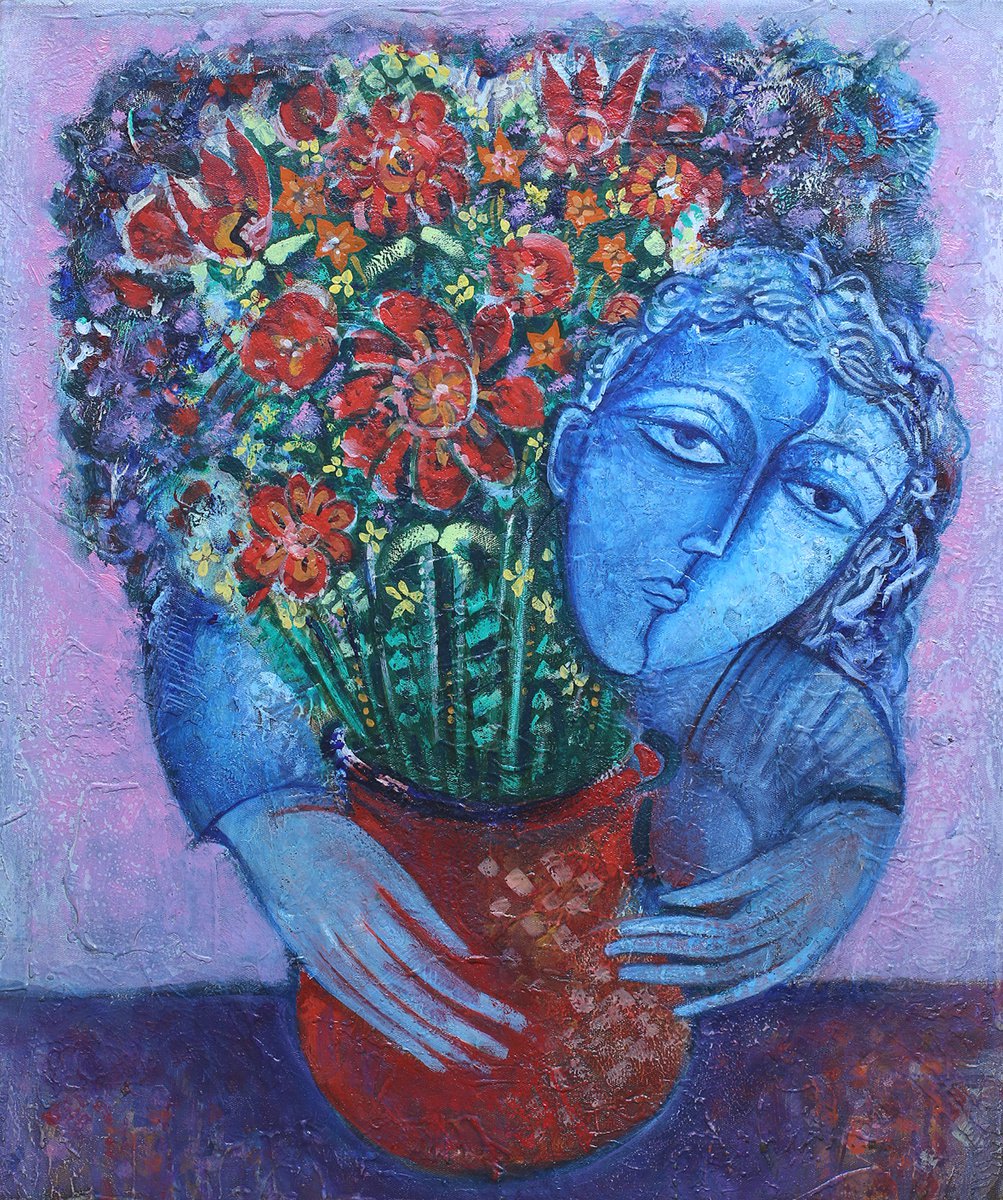 Girl with flowers by Van Hovak