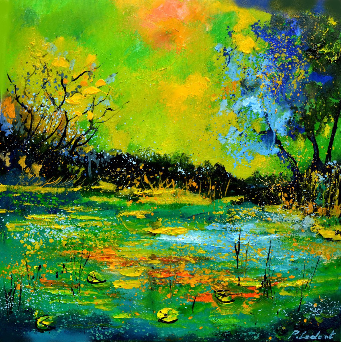 Green Pond 5526 By Pol Henry Ledent, 20 X 20, Artwork For Sale On Artfinder