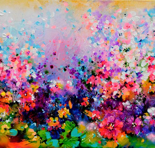 I've Dreamed 50 Cottage Spring Flower Field by Soos Roxana Gabriela