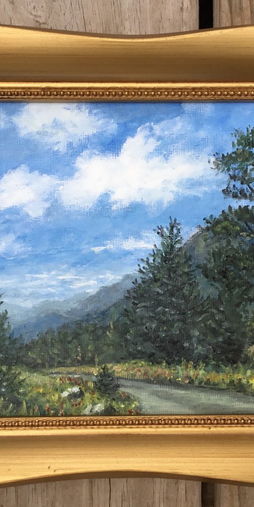 Smokey Mountain Sunshine oil 7X9 by Kathleen McDermott