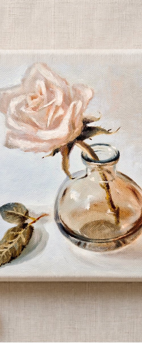 Rose in a Glass Vase by Alena Post