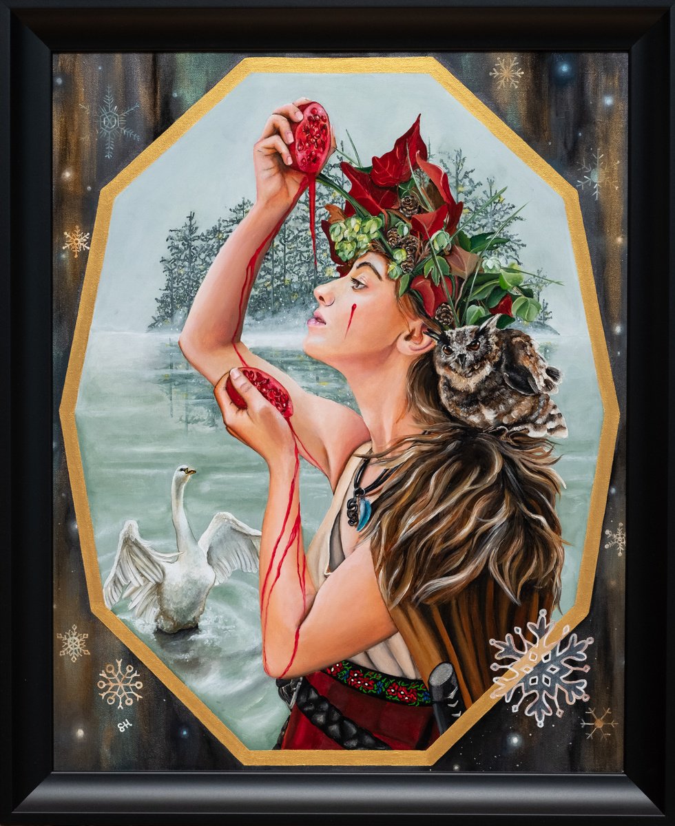 Surrealistic Portrait Acrylic Painting By Saskia Huitema, 19 X 22", Quickening Of Our Tribal Blood, Original Artwork