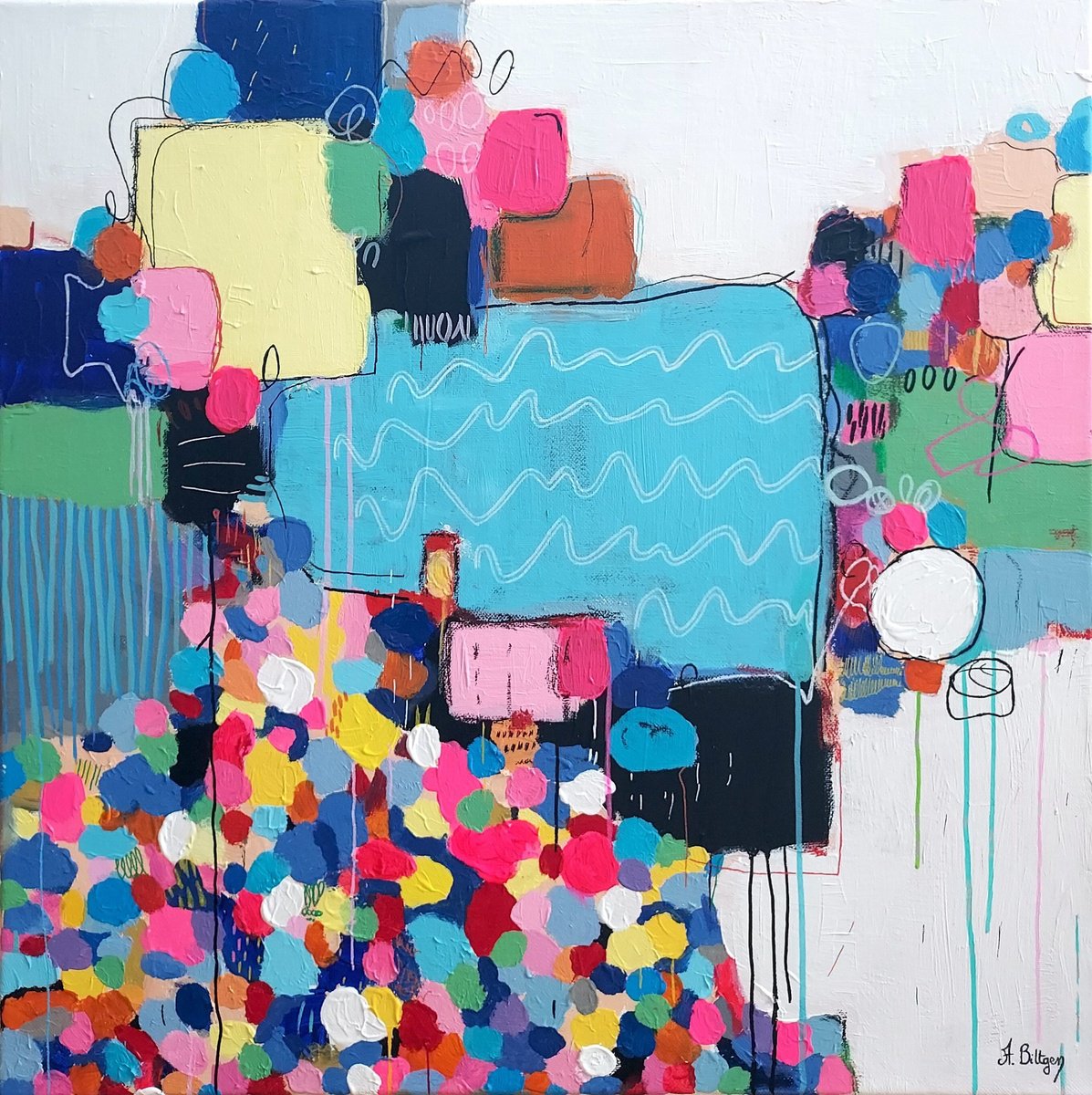  Joyeux Chaos By Axelle Biltgen, 20 X 20, Artwork For Sale On Artfinder