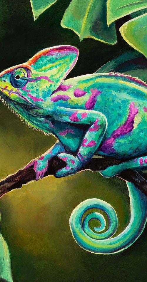 'Groovy chameleon' by Lucia Verdejo