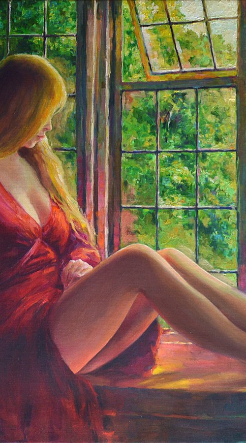 At the window, summer by Vachagan Manukyan