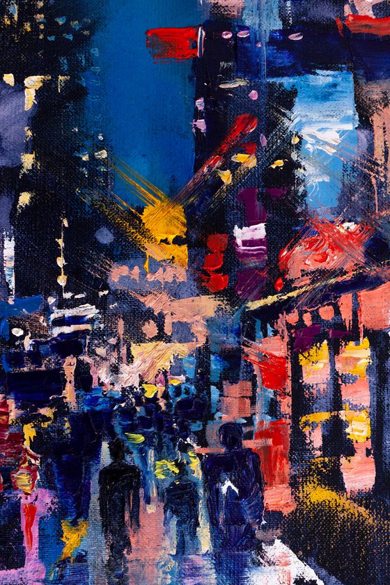 Abstract cityscape .Night city