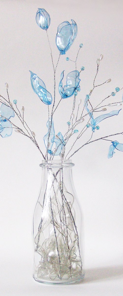 Elegance of sky blue - artistic flowers by Jolanta Czarnecka