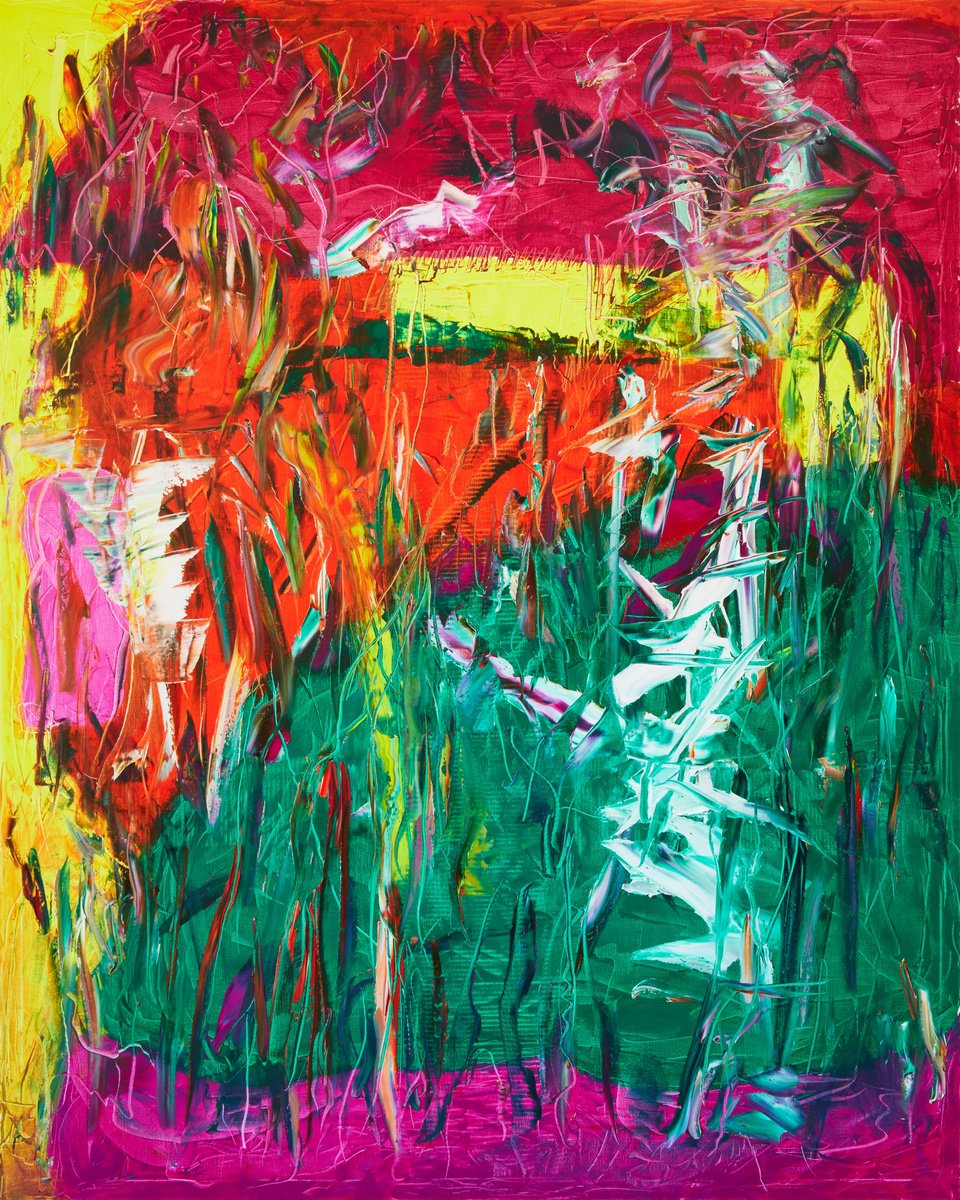 Organic Abstract Oil Painting By Simon Findlay, 63 X 79", Feed My Tongue / I Can Still Taste You, Original Artwork