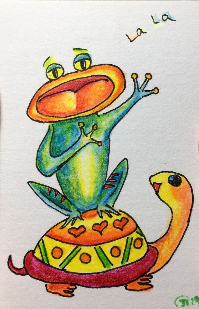 The frog likes to sing#3 by Jing Tian