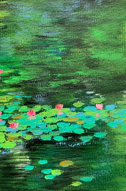 Forest water lilies pond by Amita Dand