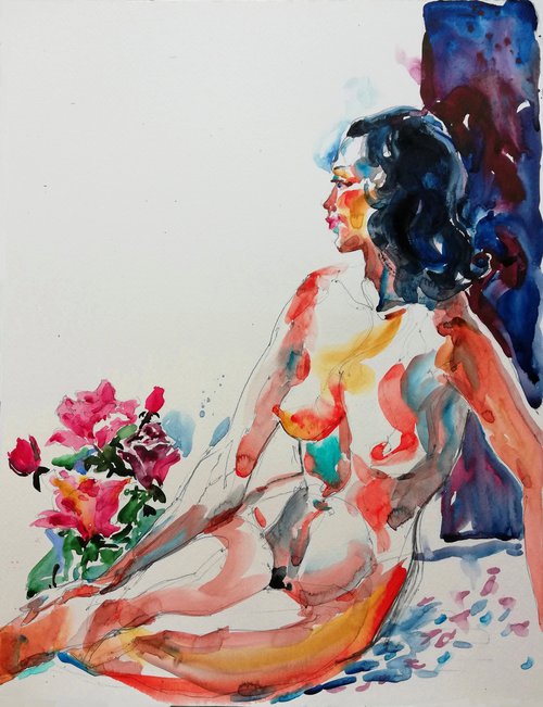 Nude with Roses by Jelena Djokic