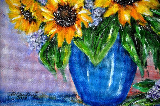 Still life with sunflowers