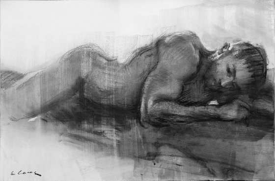 Charcoal drawing on paper "Narcissus "