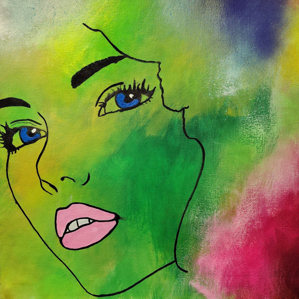Urban And Pop Ink Drawing , Yearning In Her Gaze By Susan Wooler, 14 X 14, Artwork For Sale On Artfinder