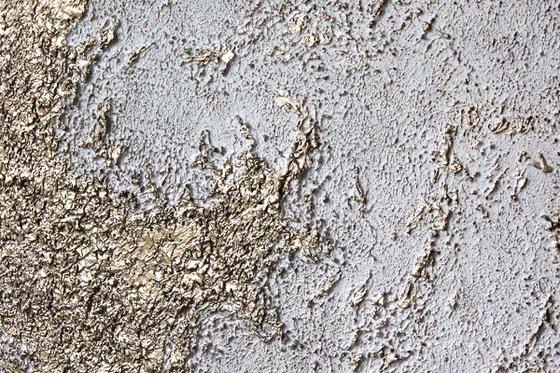 "White Moon" Moon textured gold art