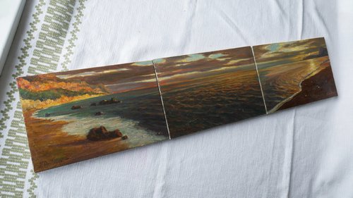 Three Sea Paintings - Seascape triptych by Nikolay Dmitriev