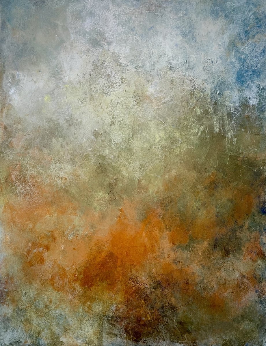 Abstract Acrylic Painting By Miri Baruch, 28 X 35", Earth & Soul, Original Artwork