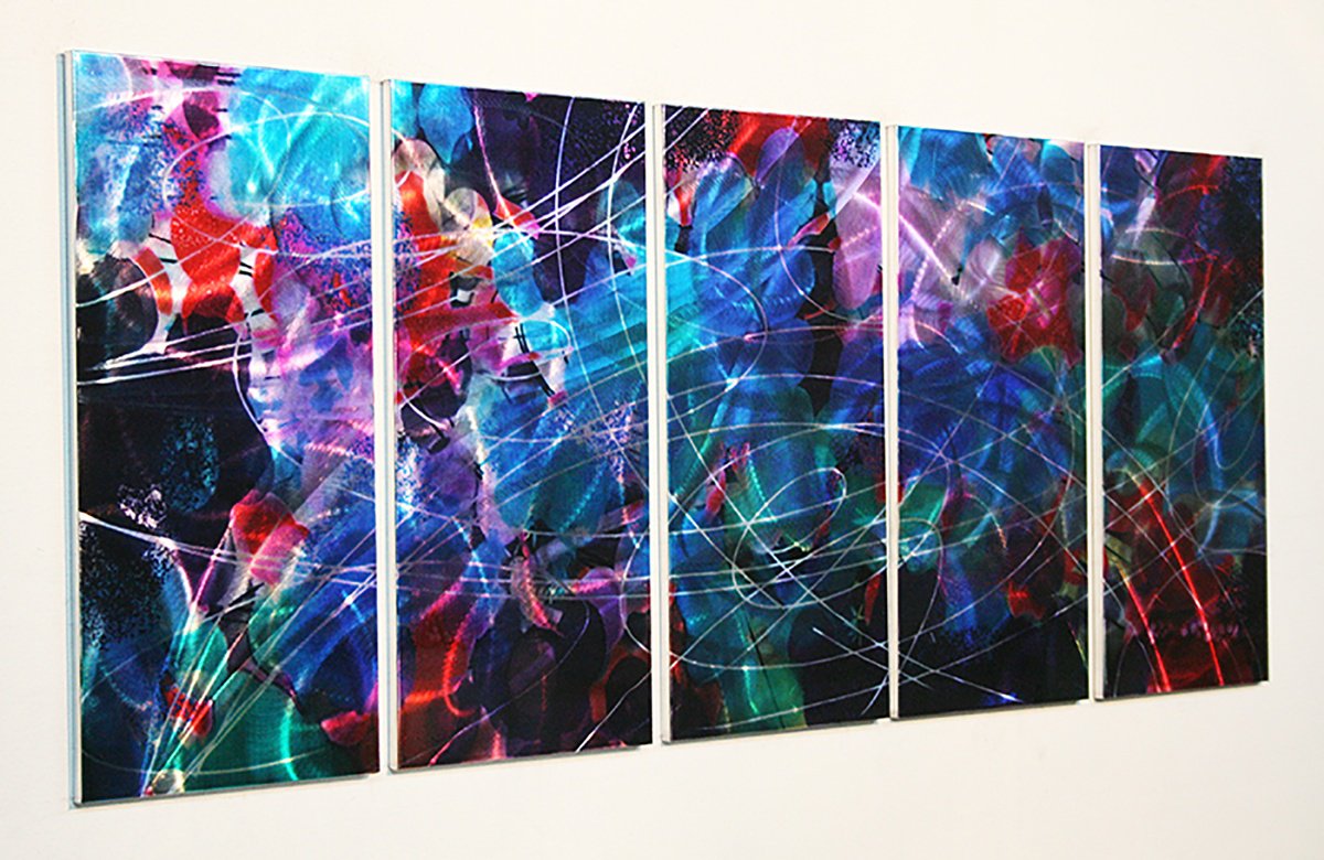 Abstract Painting By Dong Su, 25 X 10, Illusionary Garden, Original Artwork