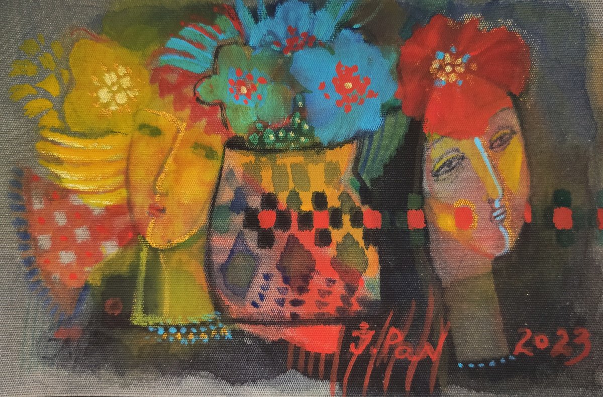 Impressionistic Portrait Watercolour By Inna Pantelemonova, 7 X 5, Bloomed, Original Artwork