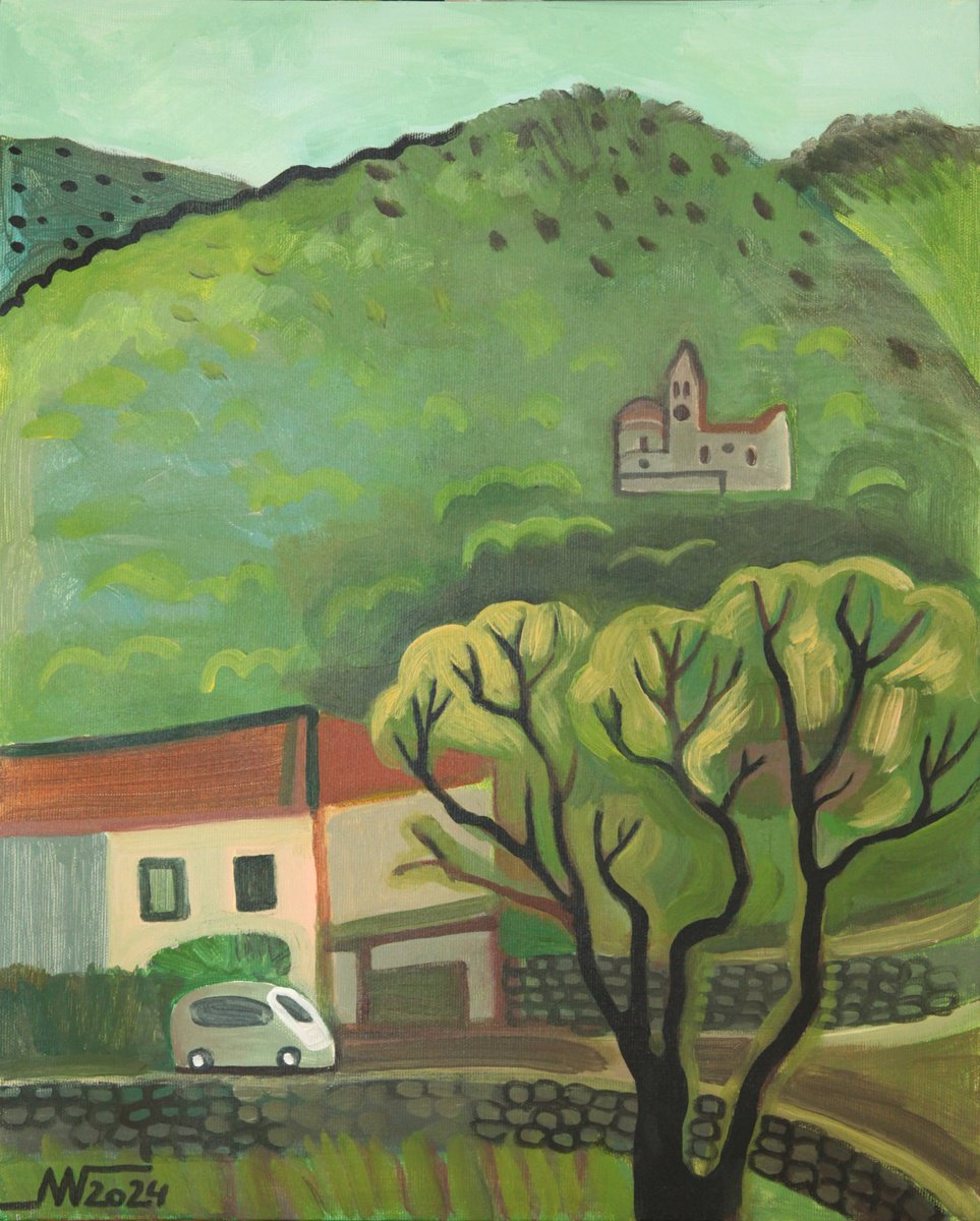 Landscape Acrylic Painting By Marina Gorkaeva, 16 X 20", Pr?anj, Original Artwork