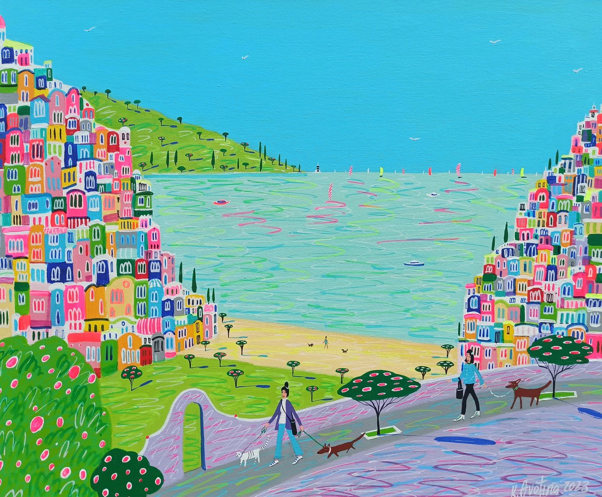 Impressionistic Landscape Acrylic Painting By Katrina Avotina, 24 X 20", Enter The Summer, Original Artwork