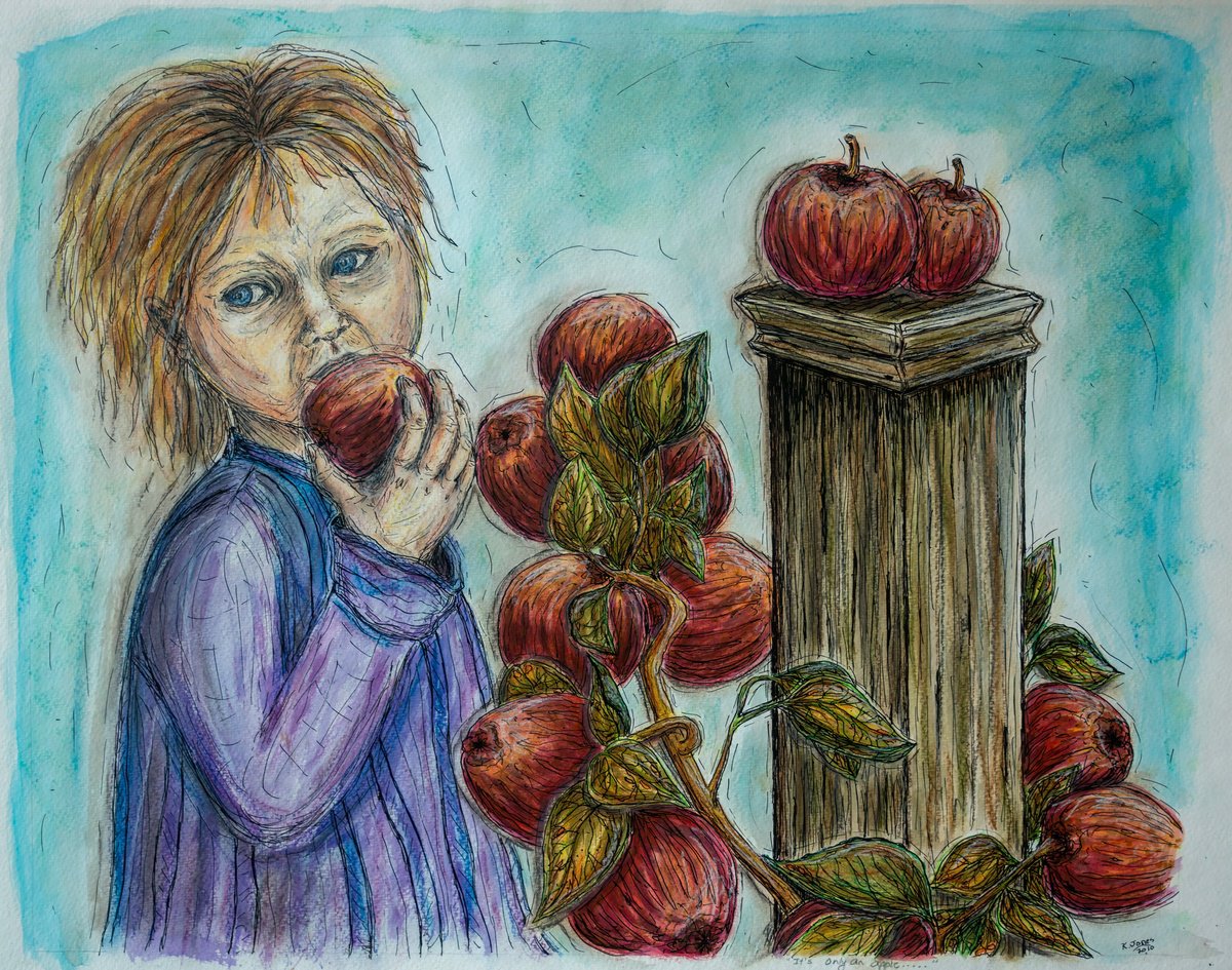 Expressive Portrait Watercolour By Kim Jones Miller, 20 X 16", It