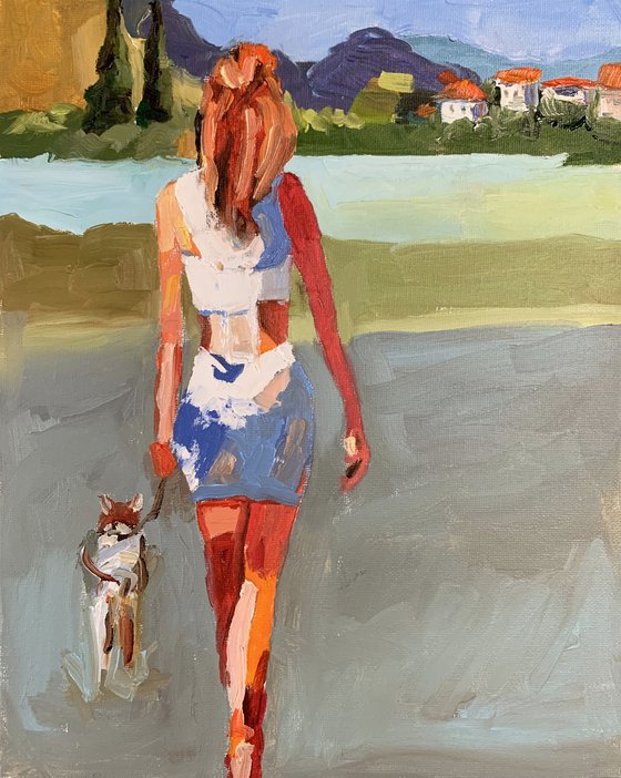 Woman with a dog.