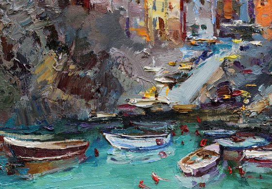 Riomaggiore, Cinque terre - Italian Landscape painting