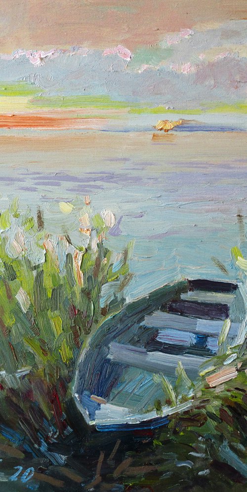 Boat by the Lake by Liudvikas Daugirdas