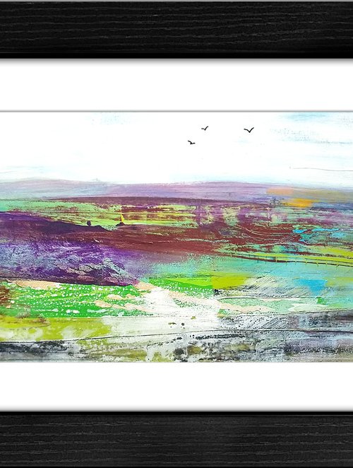 Above the Moor- Framed ready to hang - original abstract landscape by Carolynne Coulson