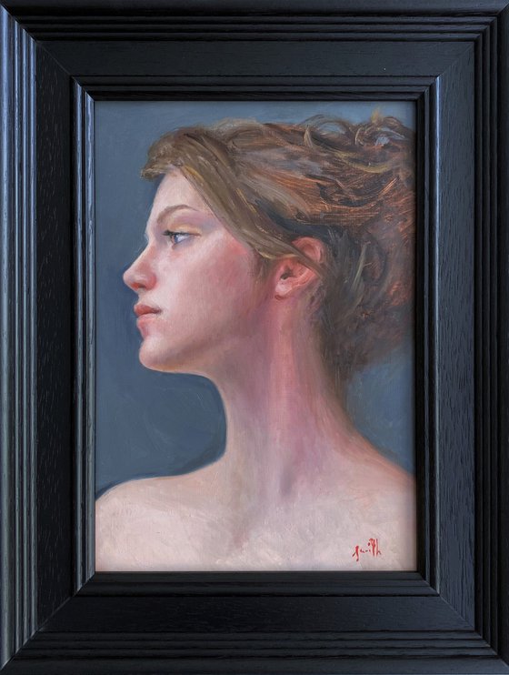 Portrait of a Woman. Contemporary oil painting.