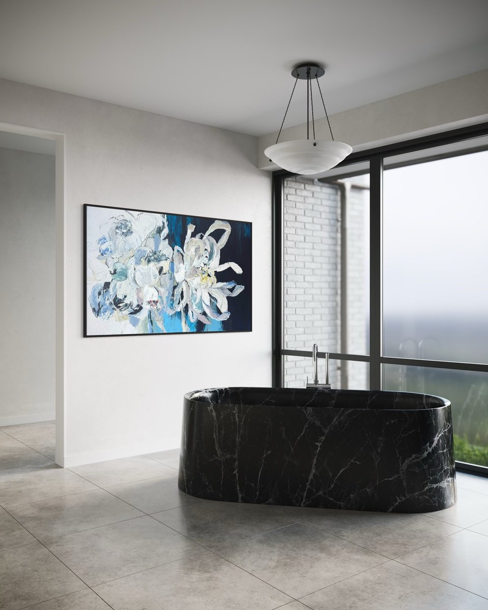 Impressionistic Botanical Acrylic Painting By Tetiana Hutsul, 61 X 37", Love Makes The Flowers Grow, Original Artwork