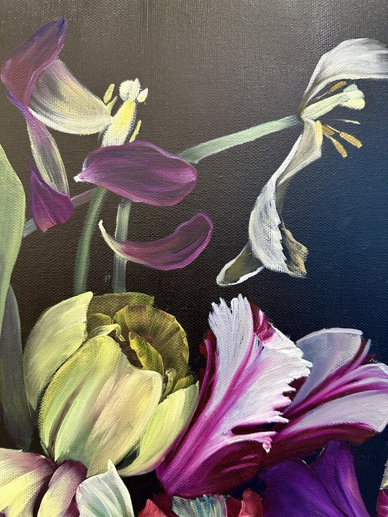 Scattered tulips