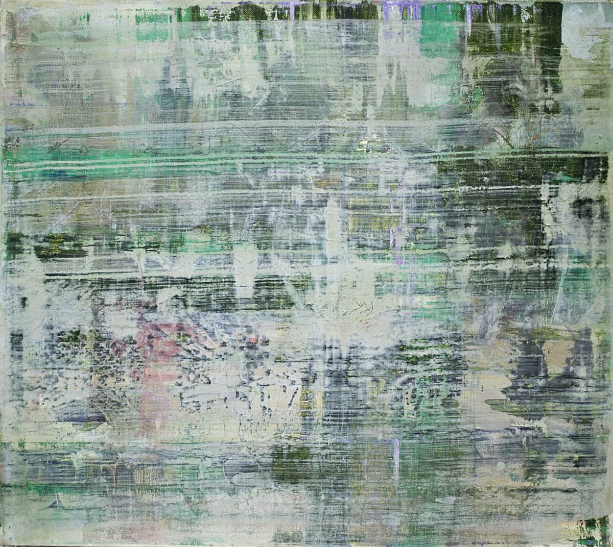 Expressive Abstract Oil Painting By Florina Breazu, 31 X 28, Refraction Ii, Original Artwork