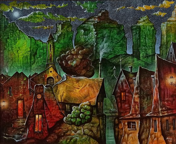 Night in a fairy tale 65x80cm ,Acrylic/canvas