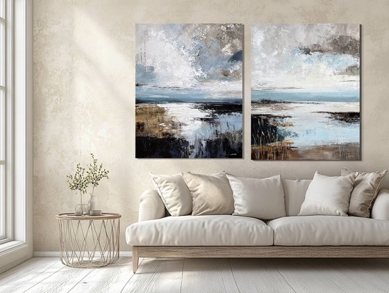 Where Silence Divides the Sea Diptych set