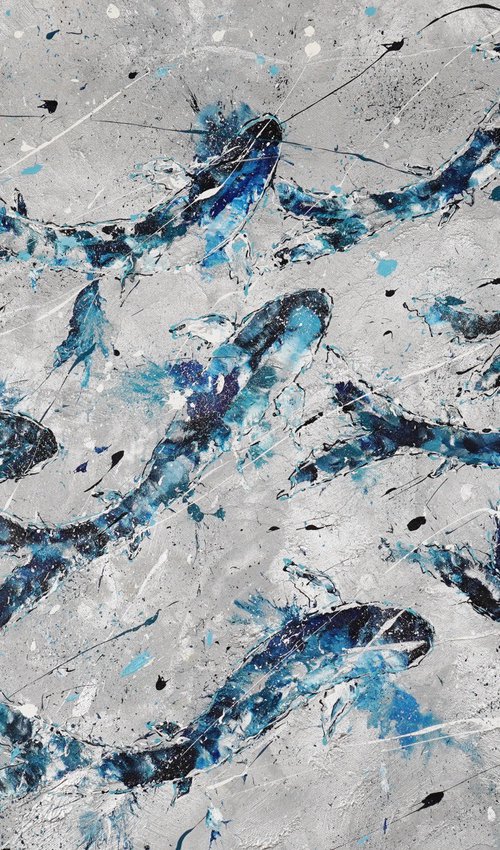 Silver-Blue Fishes 2 by Dominique Lenoir