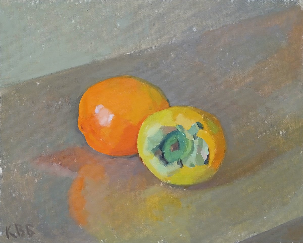 Impressionistic Still Life Oil Painting By Vasyl Koval, 12 X 9", Kaki, Original Artwork