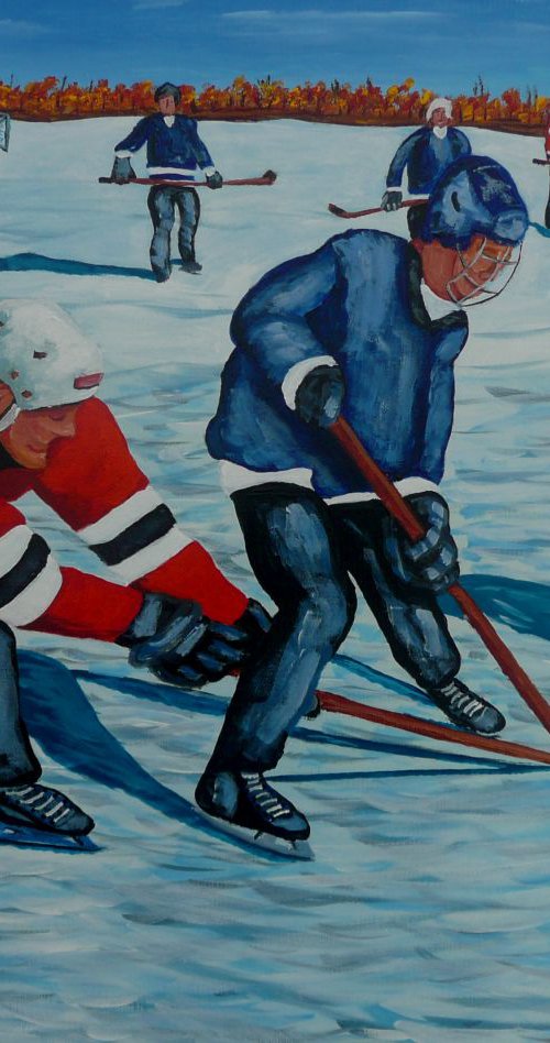 Fighting For The Puck by Dunphy Fine Art