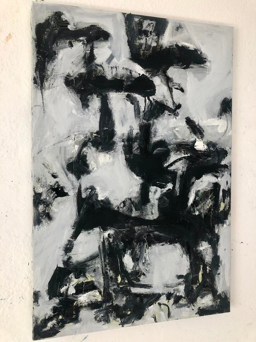 Black and white abstract painting. A new way by Ilaria Dessí