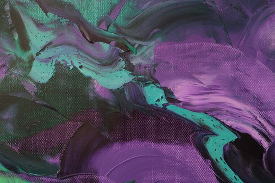 Light Green Dark Purple / Oil Painting 17