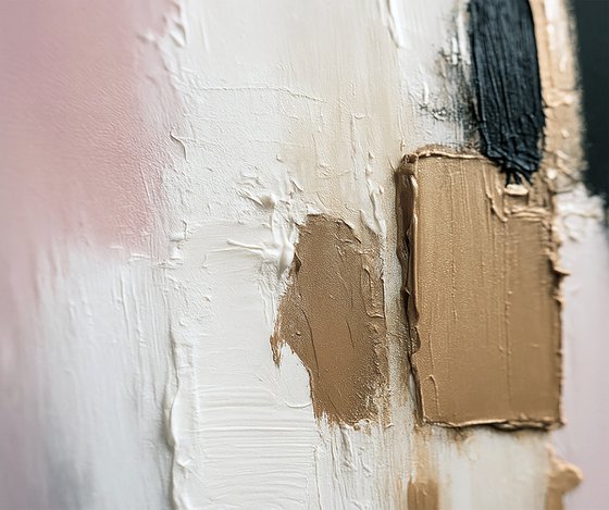 Large Pink and Gold Abstract