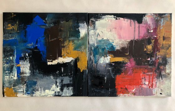 Untitled. Set of two abstract painting